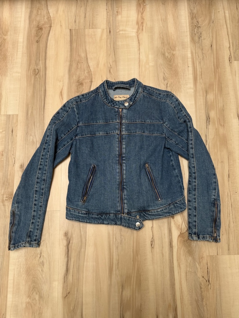 Free People Denim Moto Jacket